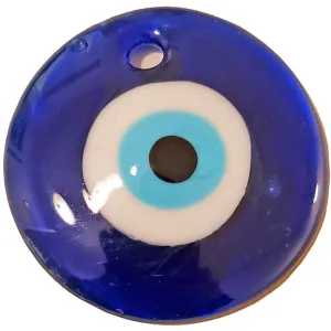 Blue Evil Eye Wall Hanging Flat Glass Ornament Knot Pendant Necklace