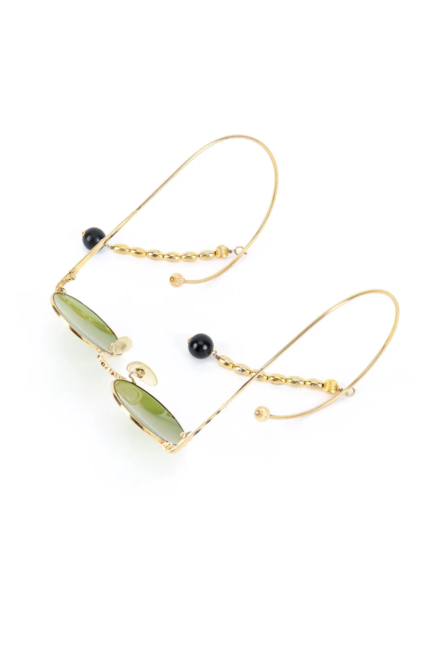 Bottle Green Bead Drop Arm Sunglasses