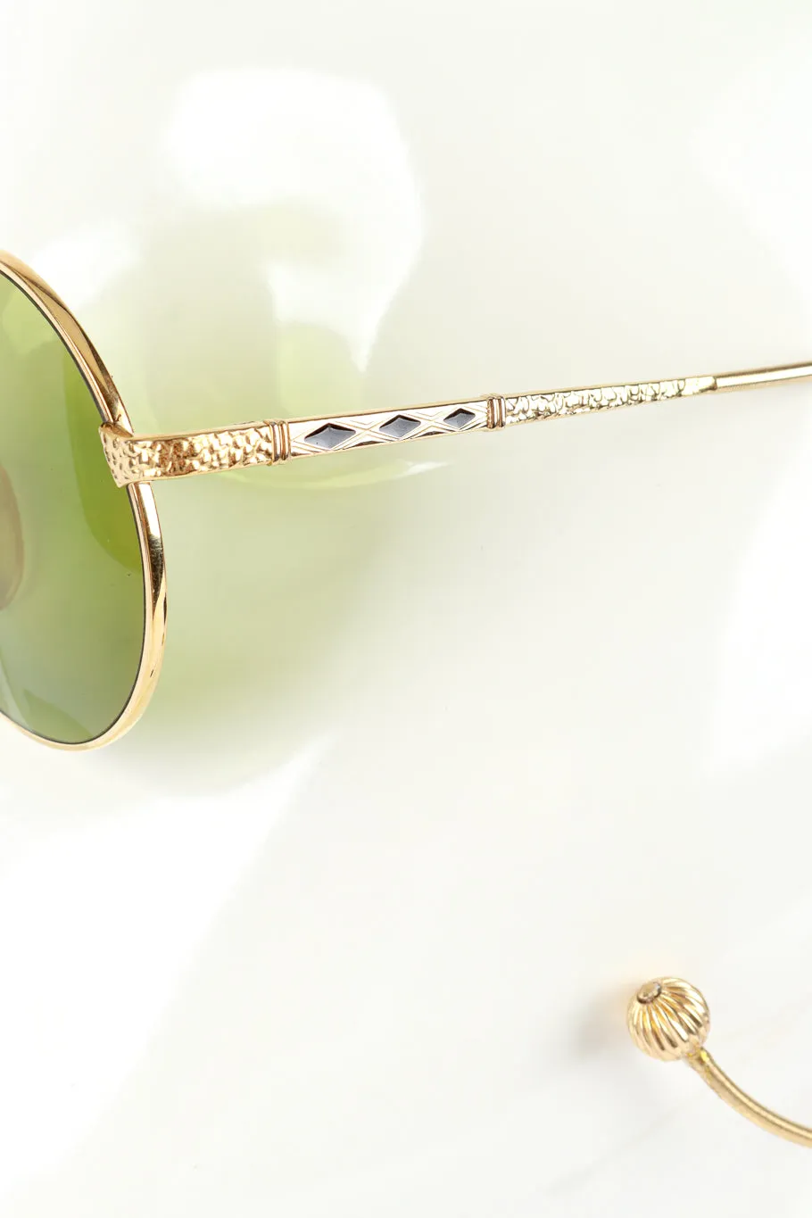 Bottle Green Bead Drop Arm Sunglasses