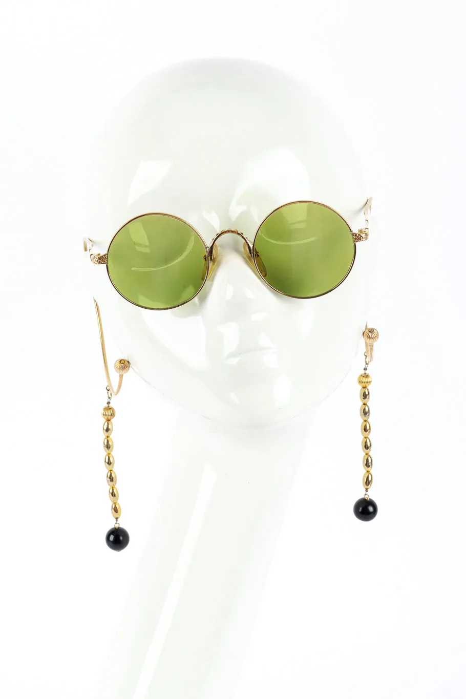 Bottle Green Bead Drop Arm Sunglasses