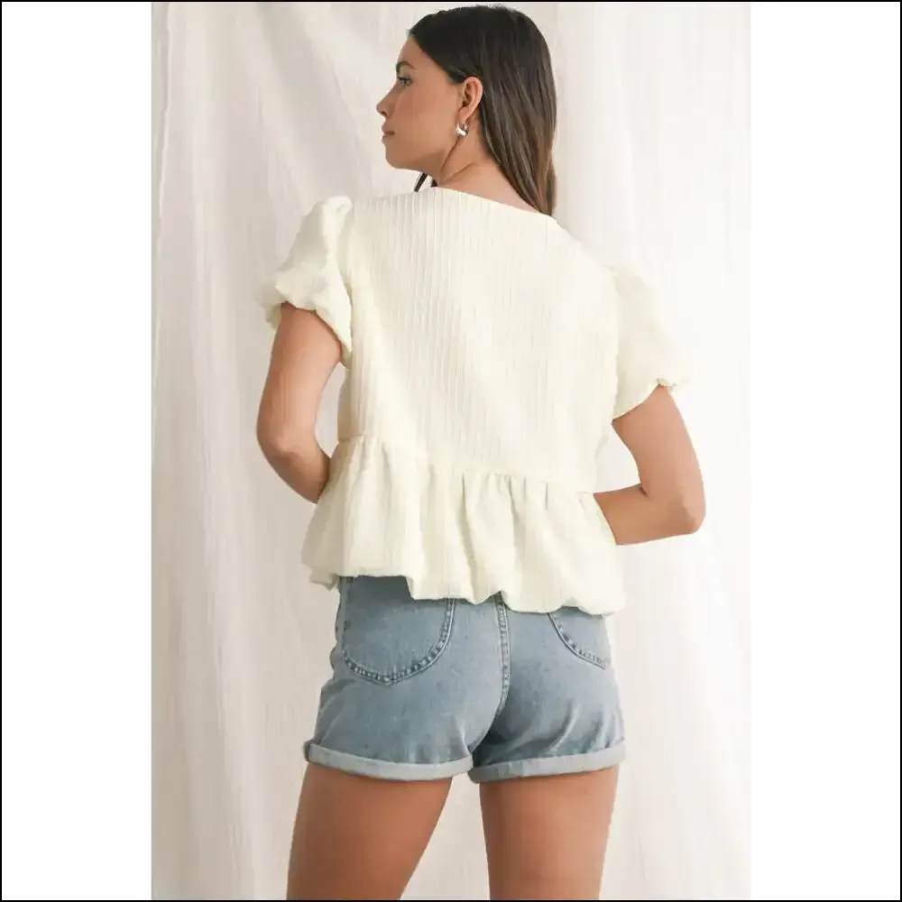 Bow-ut to be Adorable: the Elegant White Bow Babydoll Blouse 🎀