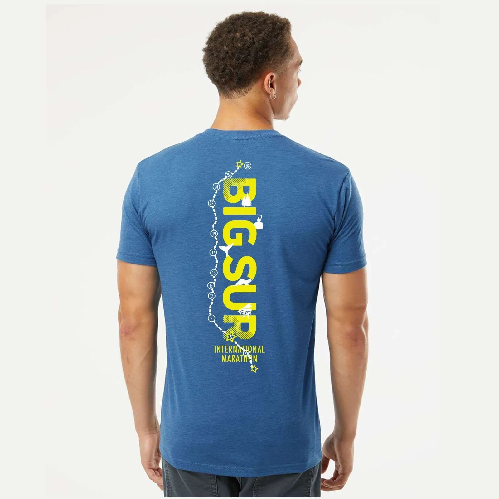 BSIM Men's Fashion Tee -Heather Cool Blue- Course