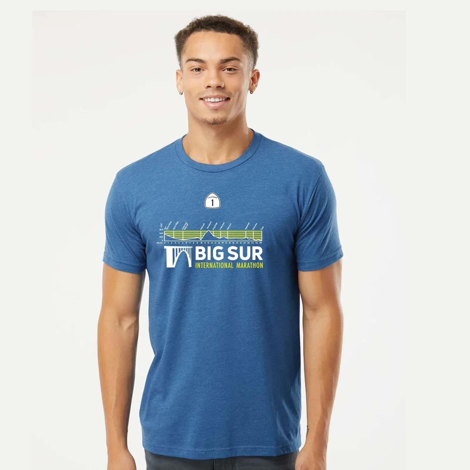 BSIM Men's Fashion Tee -Heather Cool Blue- Course