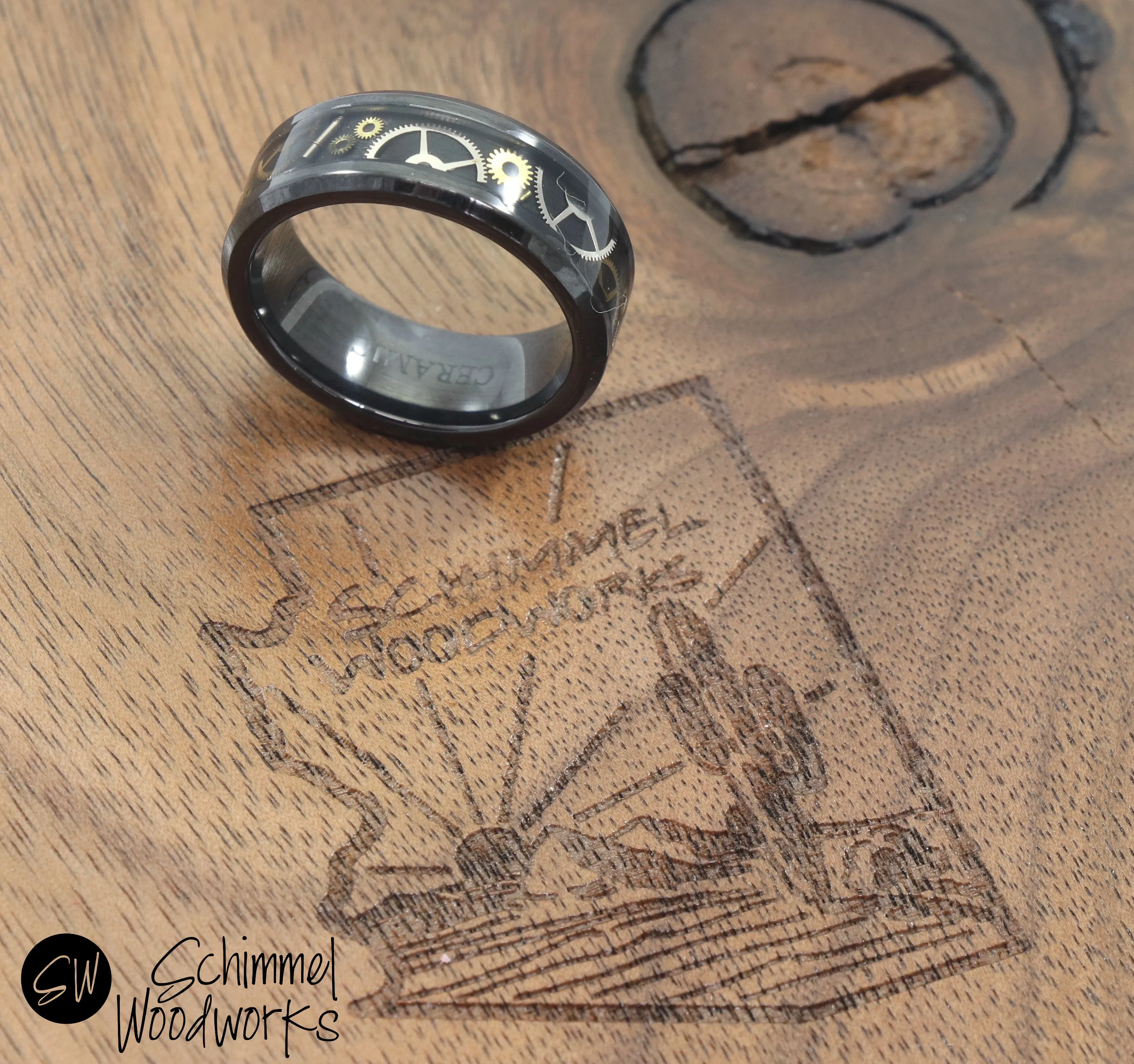 Ceramic Steampunk Ring