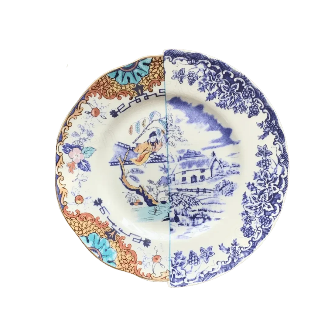 Chinese Western-Inspired Porcelain Plate