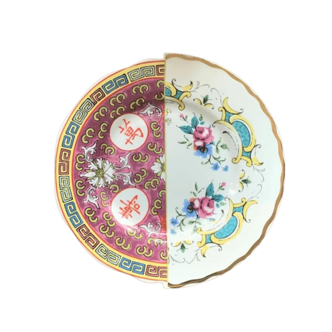 Chinese Western-Inspired Porcelain Plate