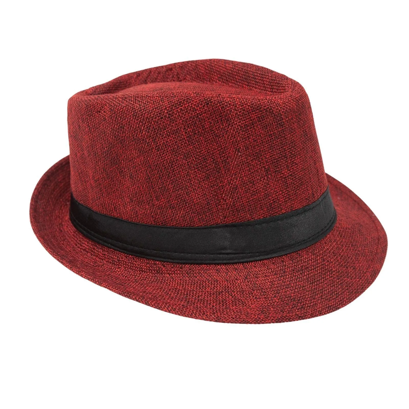 Classic Fedora Red Hat Short Brim