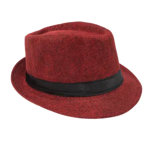 Classic Fedora Red Hat Short Brim
