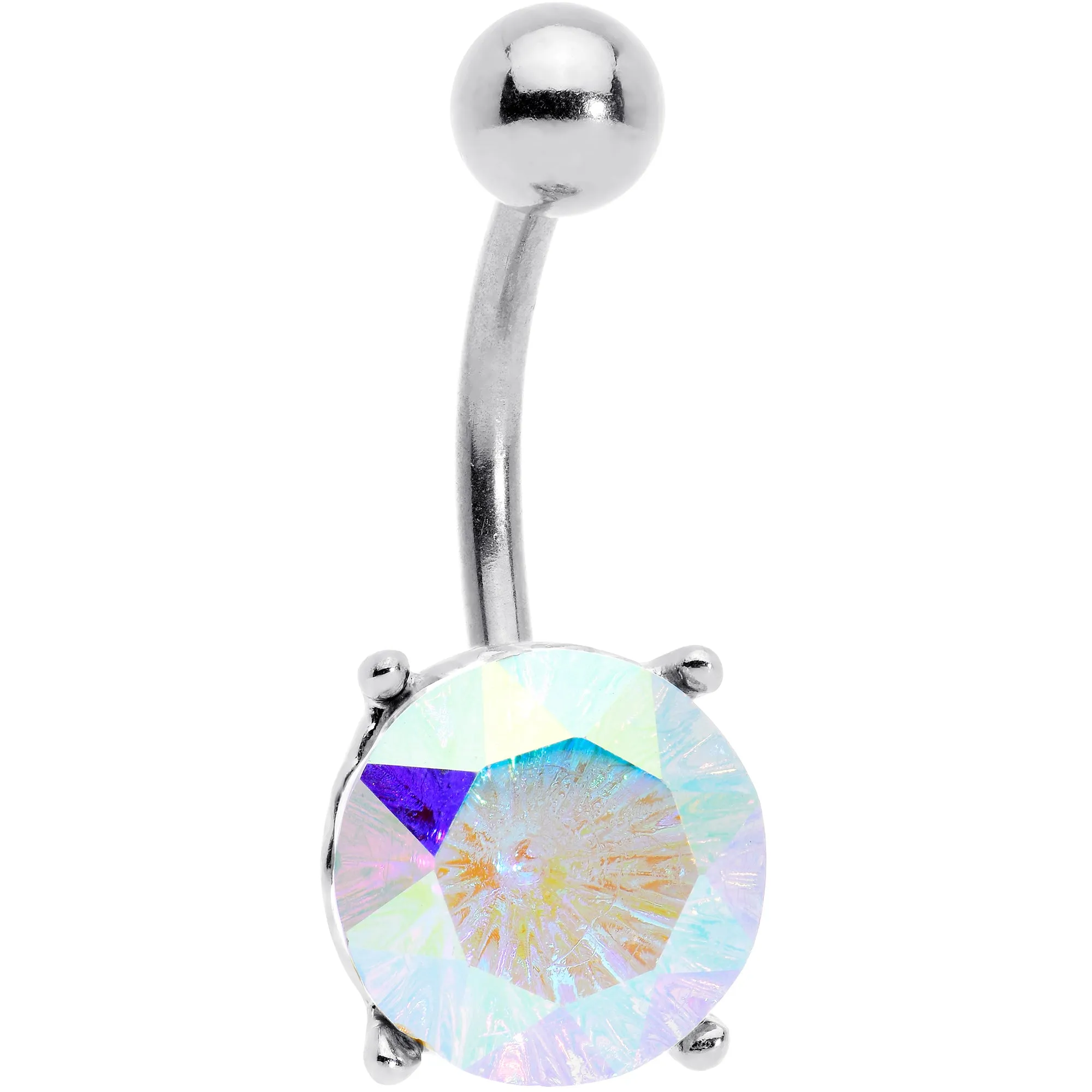 Clear Gem Simply Elegant Style Belly Ring