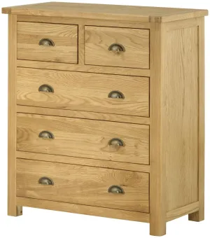 Cottage 2 Over 3 Chest Oak