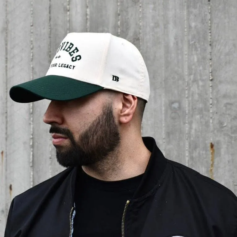 DadVibes 5 Panel Hat (Cream/Green)