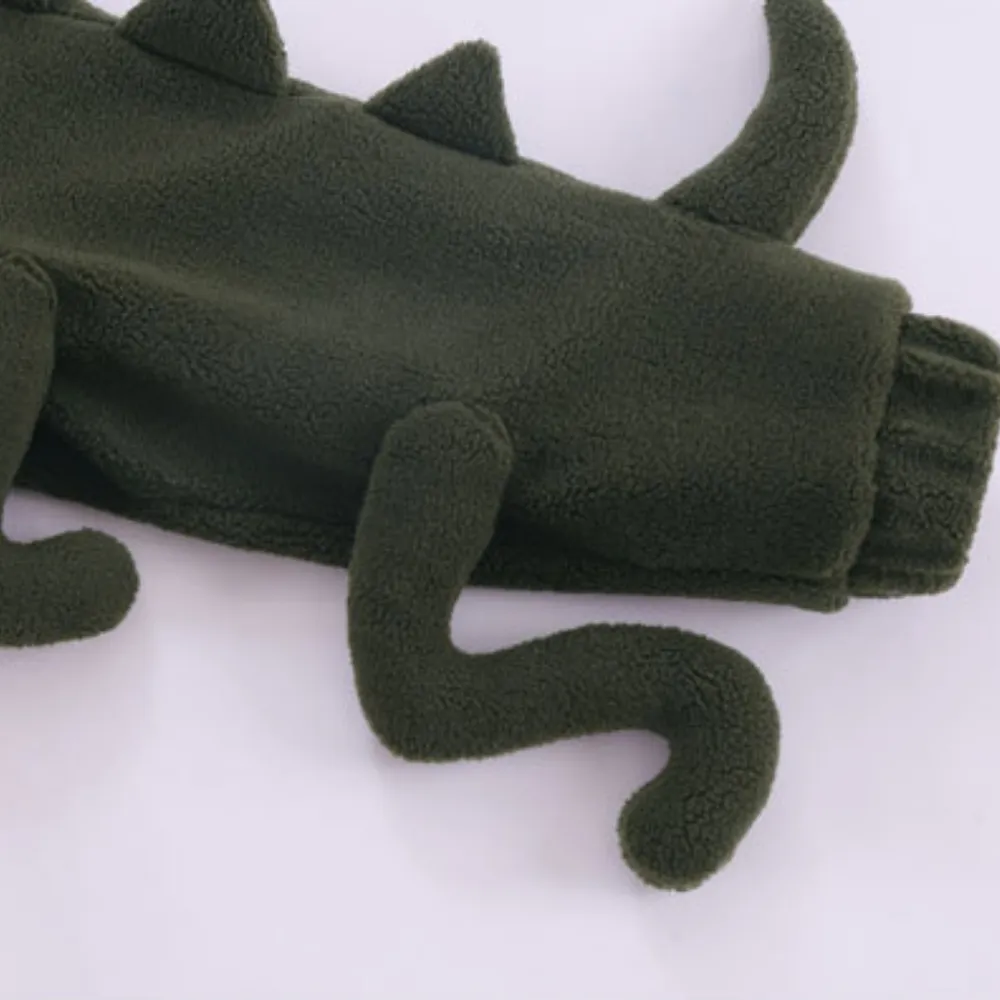 Dinosaur Lamb Wool Splicing Coat