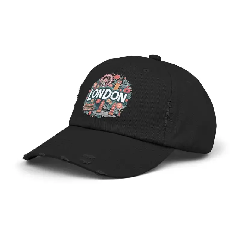 Distressed Cotton Twill Hats with Hideaway Strap