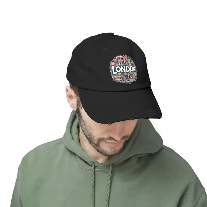 Distressed Cotton Twill Hats with Hideaway Strap