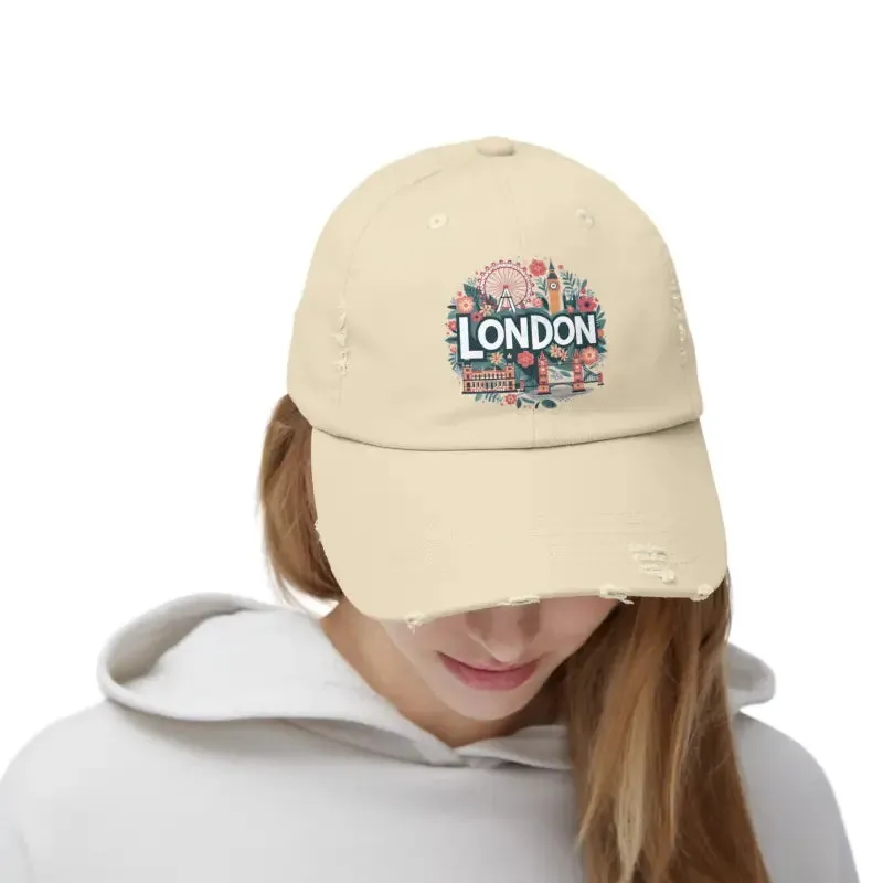 Distressed Cotton Twill Hats with Hideaway Strap