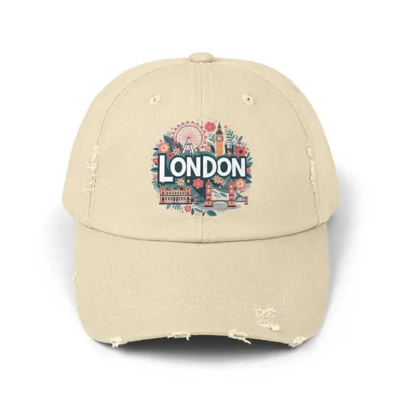 Distressed Cotton Twill Hats with Hideaway Strap