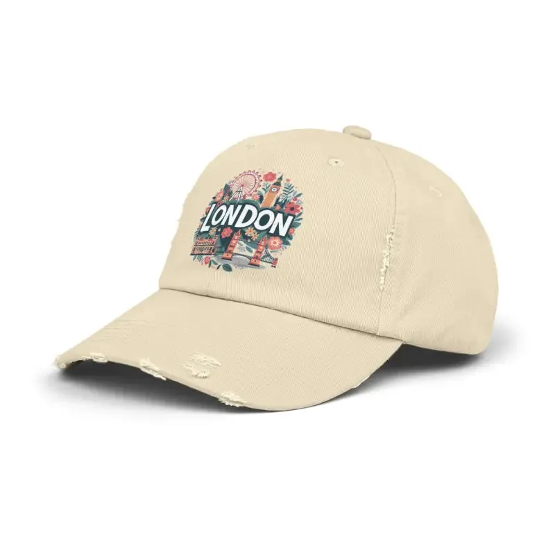 Distressed Cotton Twill Hats with Hideaway Strap