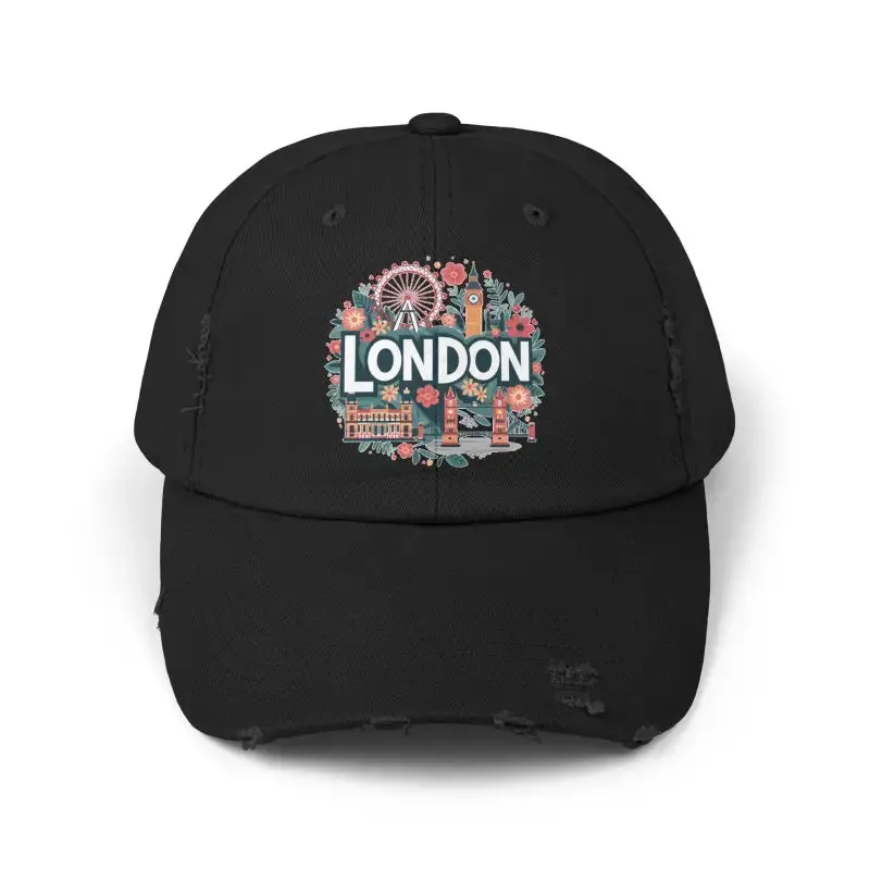 Distressed Cotton Twill Hats with Hideaway Strap