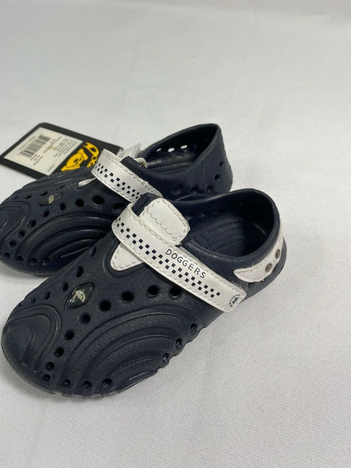 Doggers 5/6 Toddler Baby Navy Blue White Ultralite Adjustable Slip Kid Shoe Clog