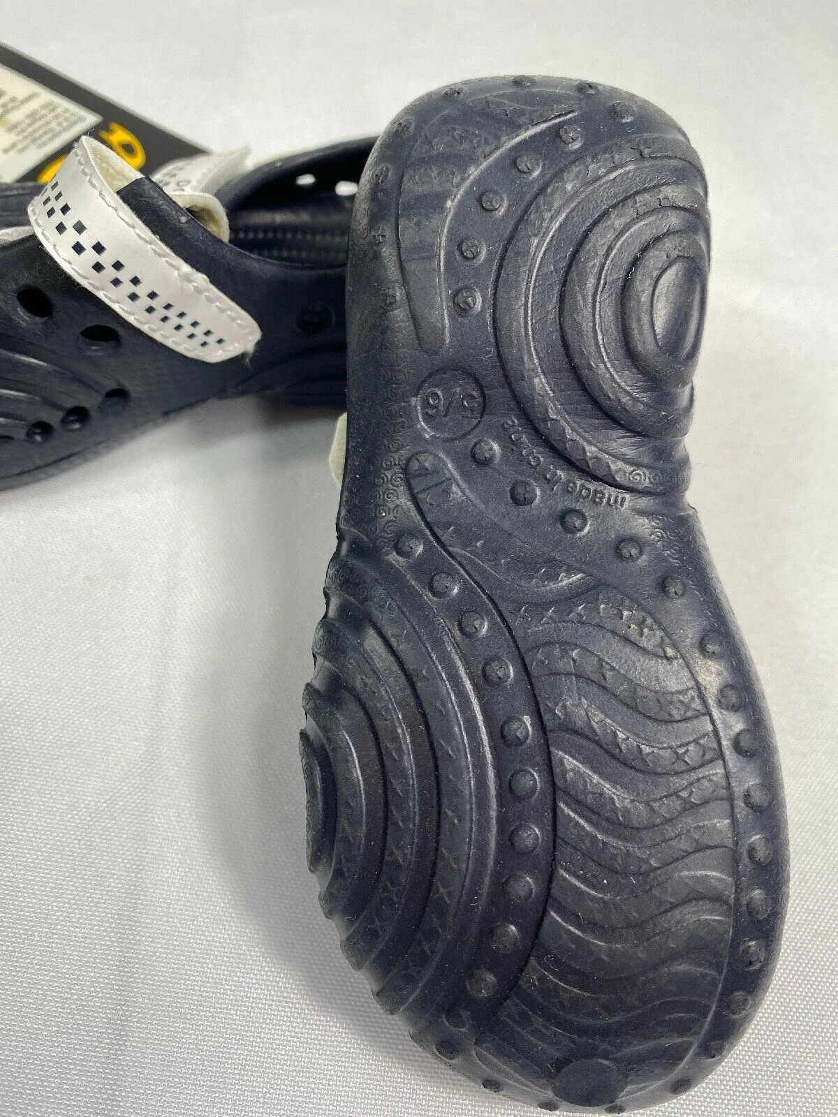 Doggers 5/6 Toddler Baby Navy Blue White Ultralite Adjustable Slip Kid Shoe Clog