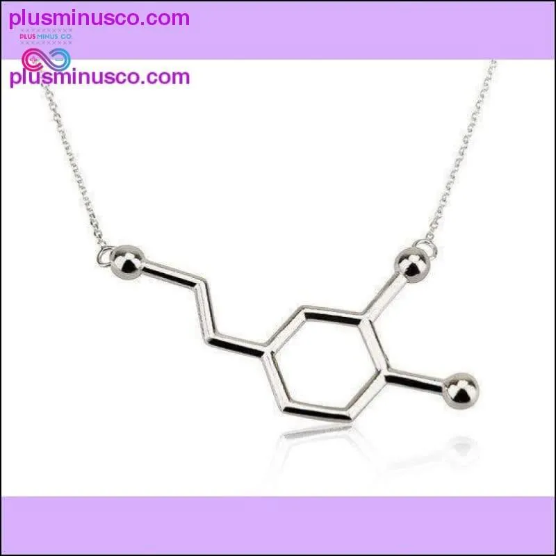 Dopamine Molecule Elegant Long Chain Small Pendant Unisex