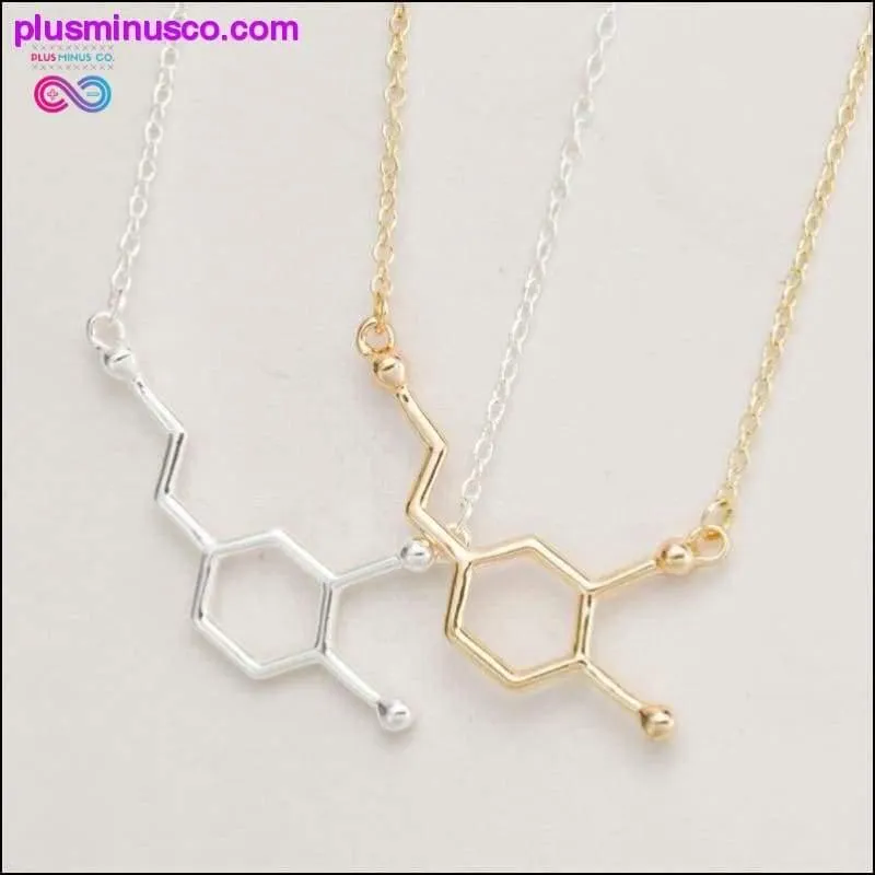 Dopamine Molecule Elegant Long Chain Small Pendant Unisex