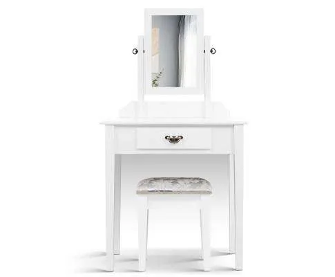 Dressing Table Stool Set Makeup Mirror Jewellery Cabinet Drawer Organizer
