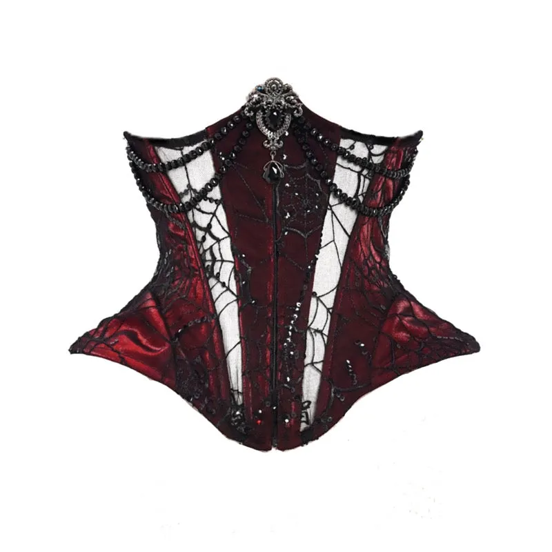 Duchess' embroidered camisole and spider web corset