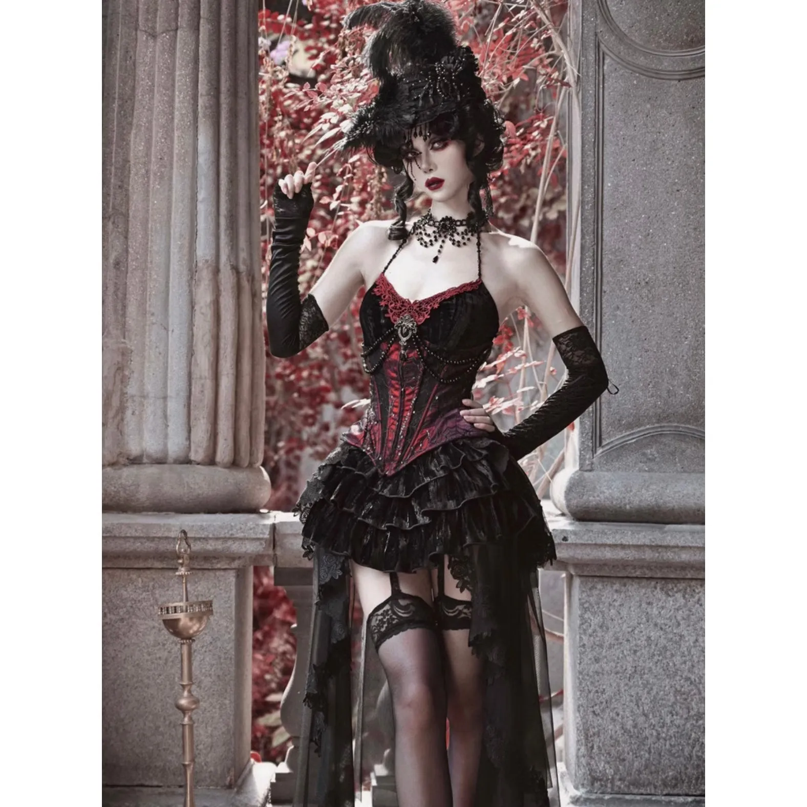 duchess tiered lace skirt