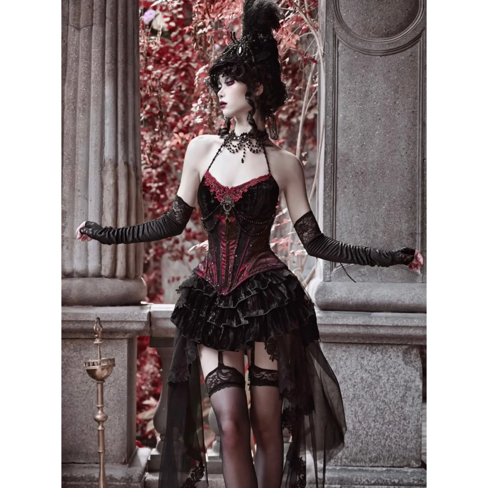 duchess tiered lace skirt