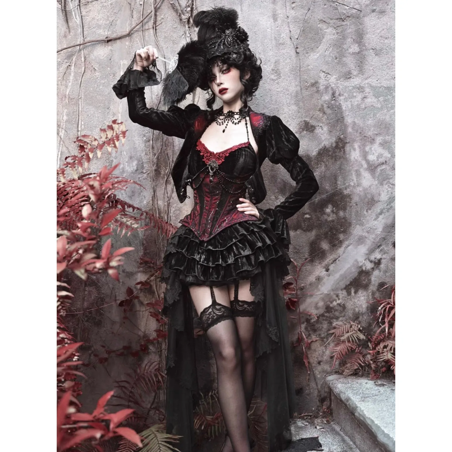 duchess tiered lace skirt