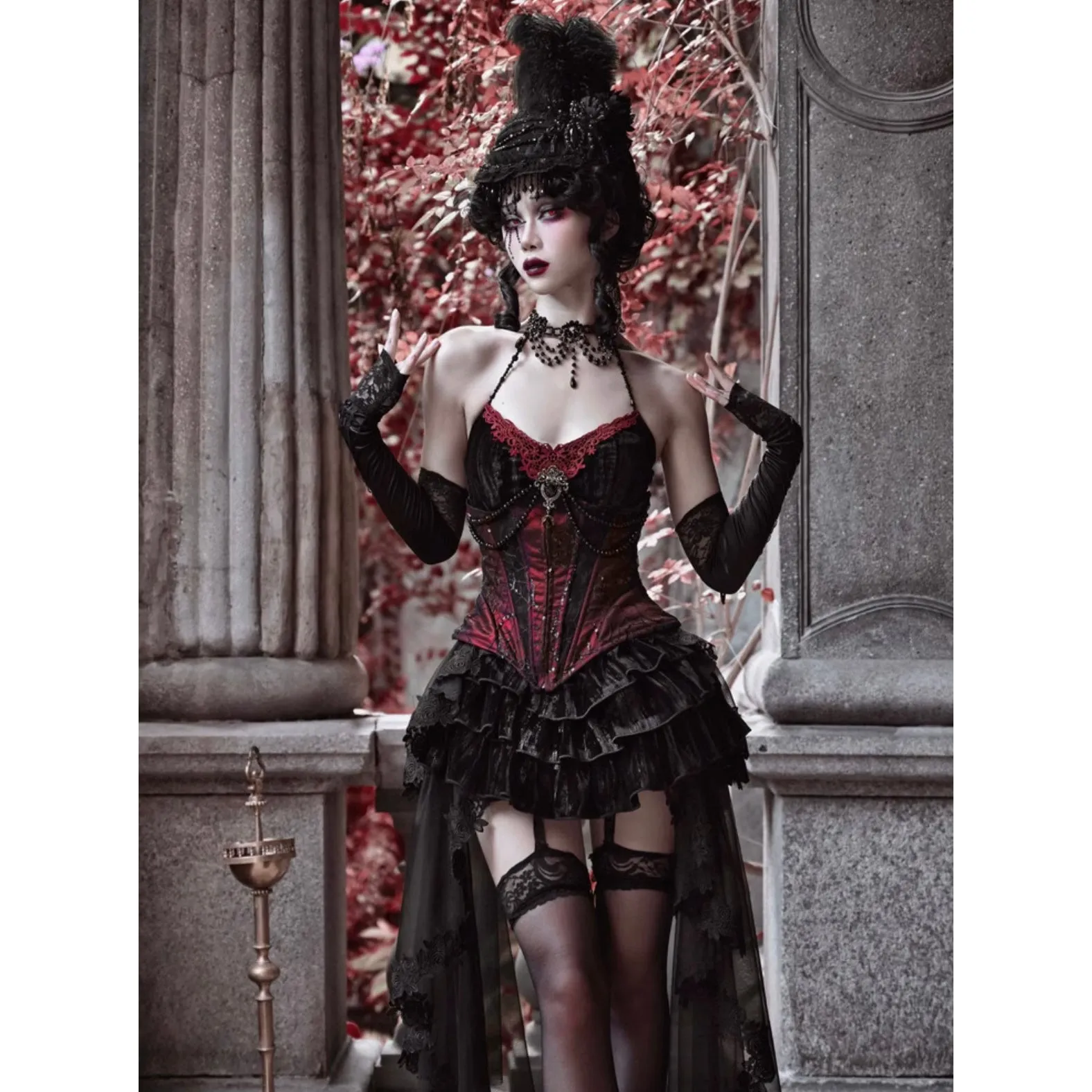 duchess tiered lace skirt