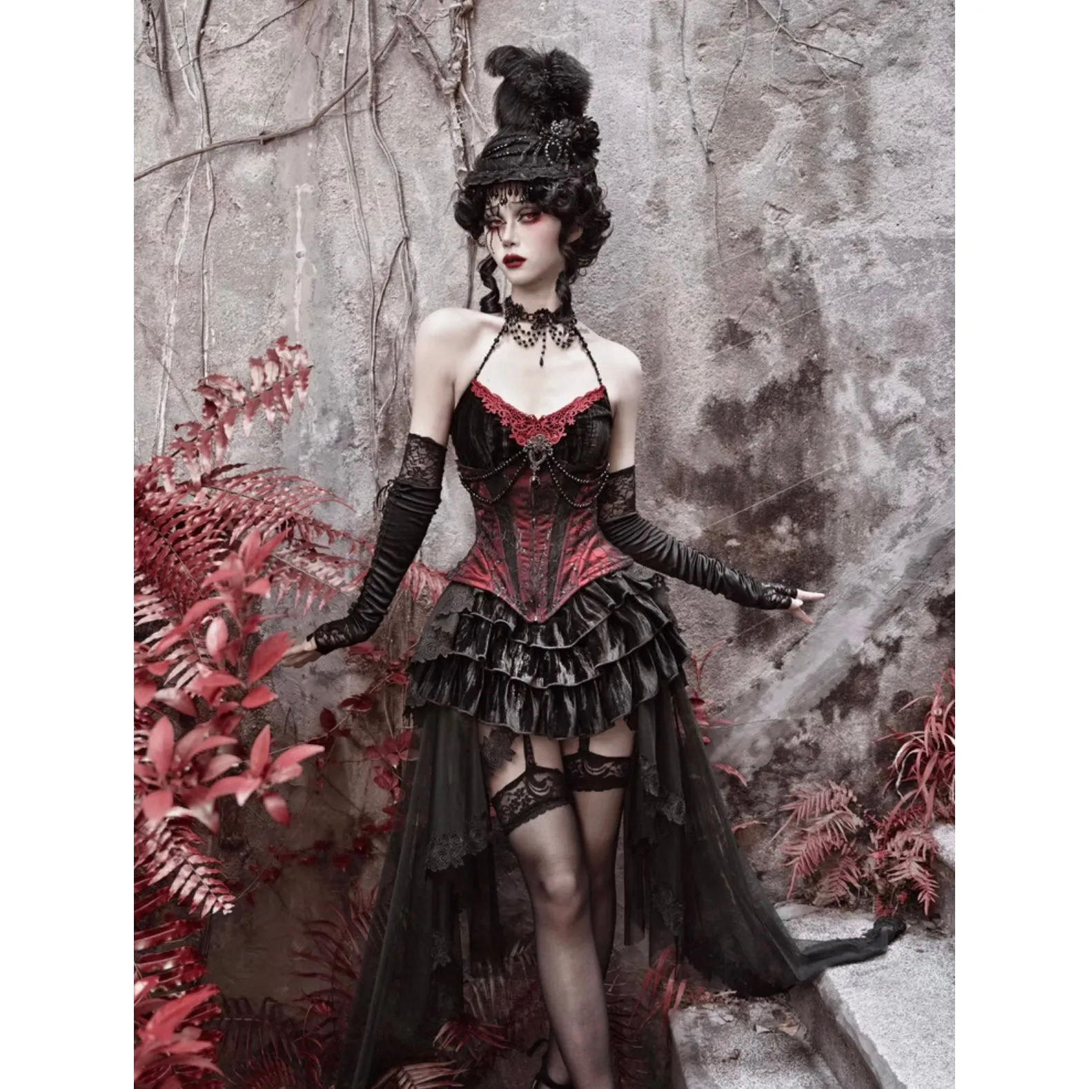 duchess tiered lace skirt