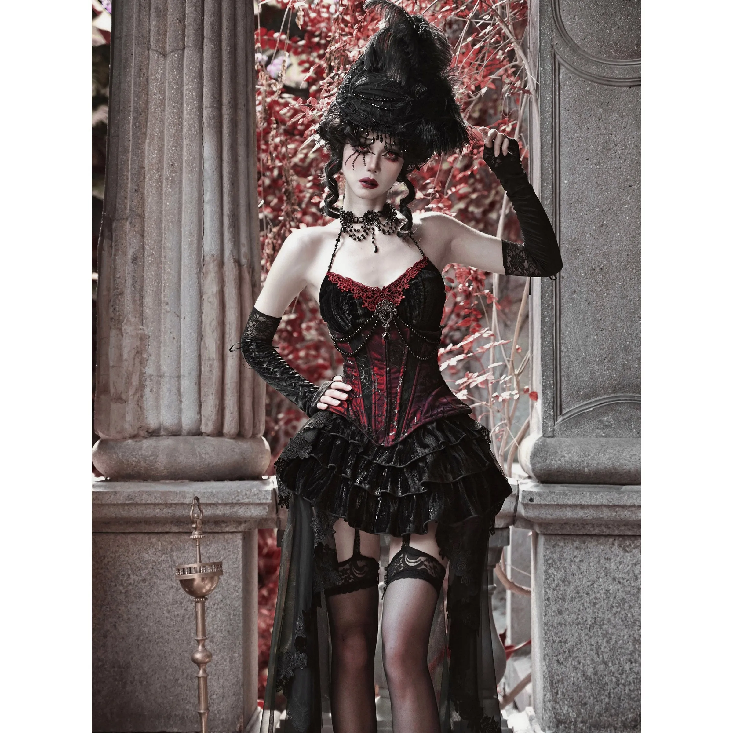 duchess tiered lace skirt