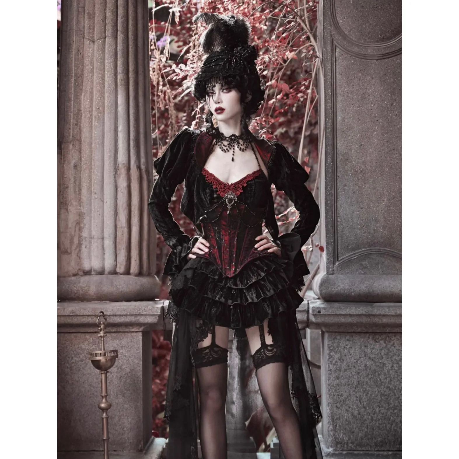 duchess tiered lace skirt