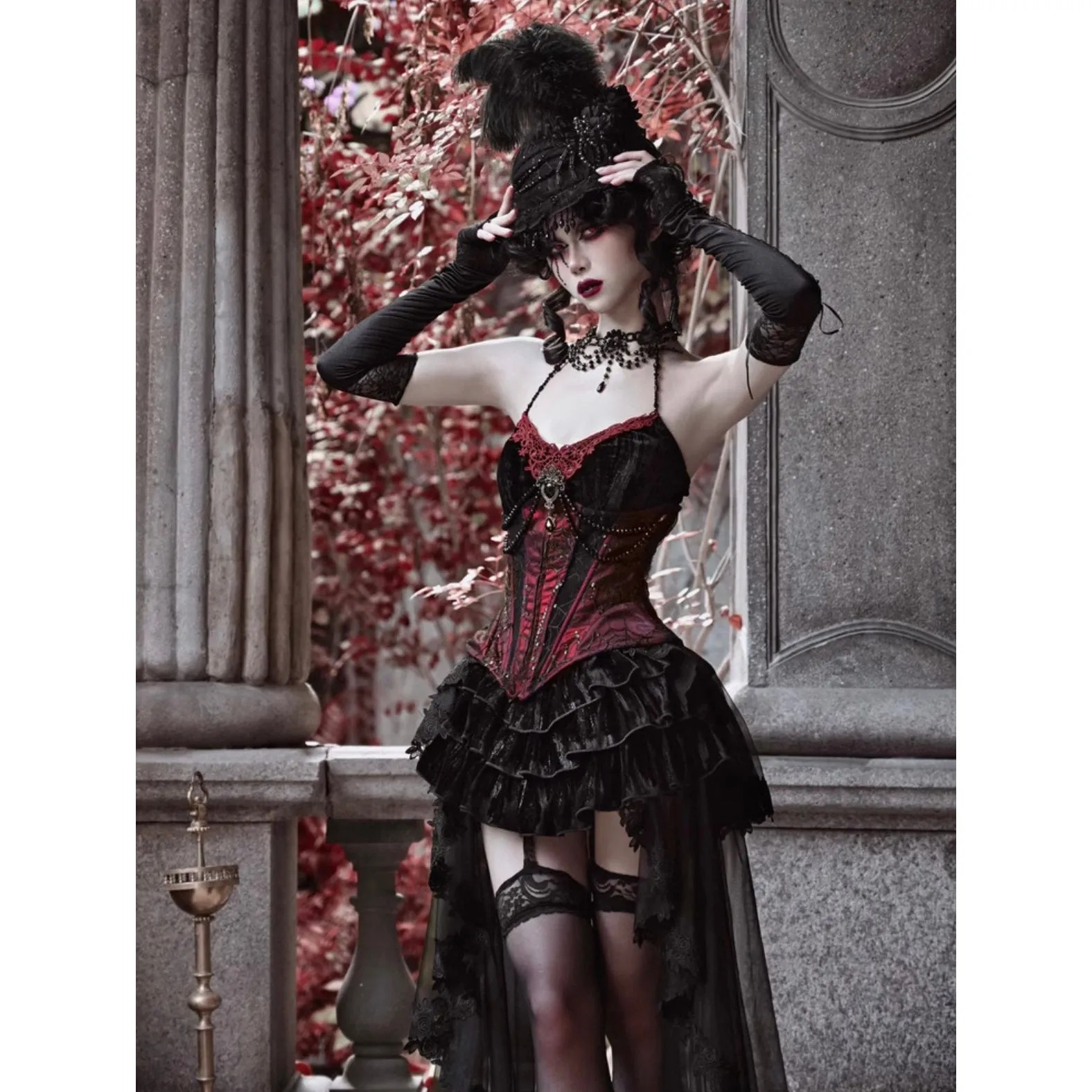 duchess tiered lace skirt