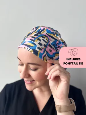 DuoStyle Scrub Hat - Vibrant Abstract