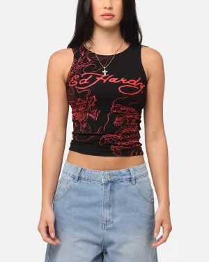 Ed Hardy Women's Dragon Tank Black/Red
