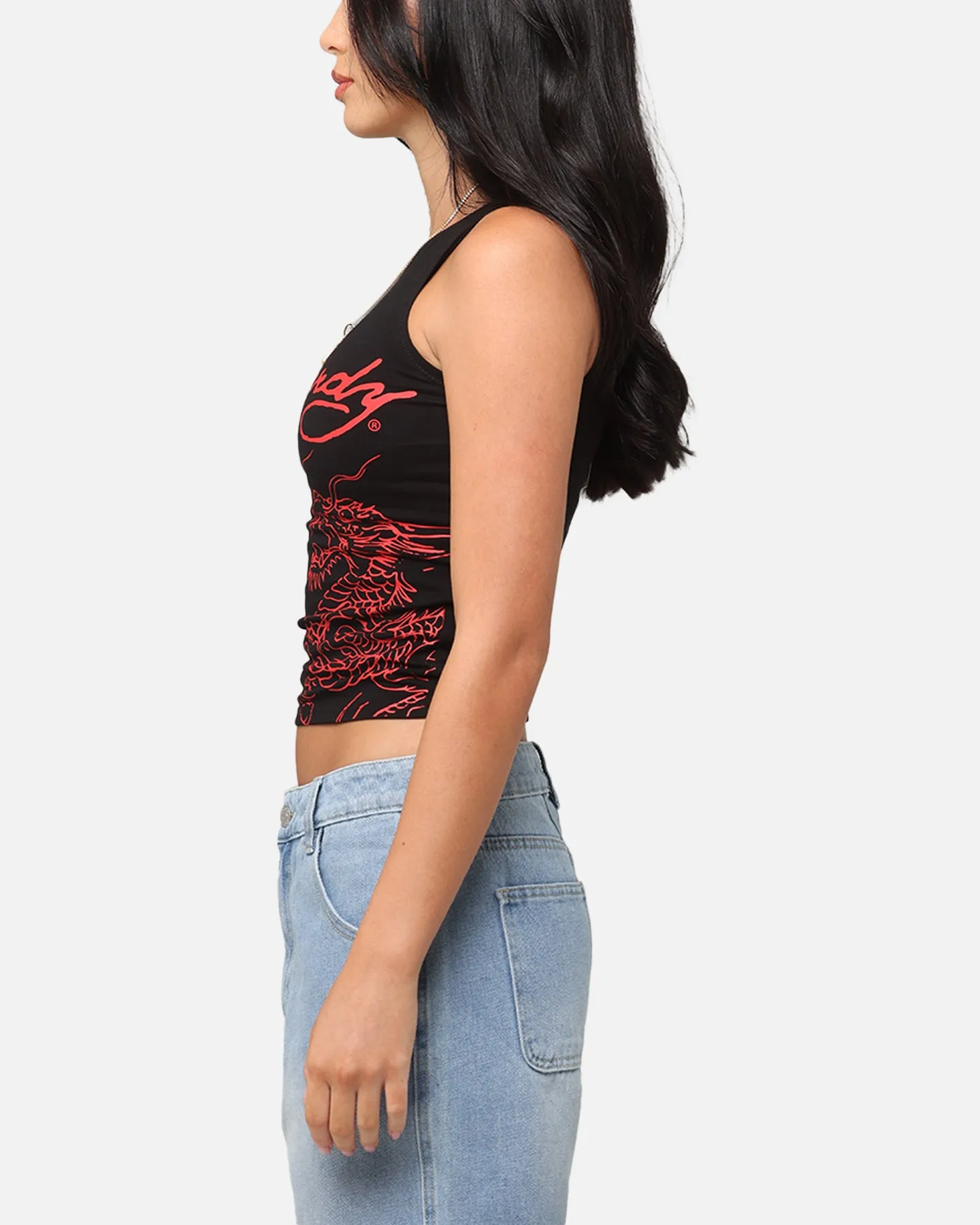 Ed Hardy Women's Dragon Tank Black/Red