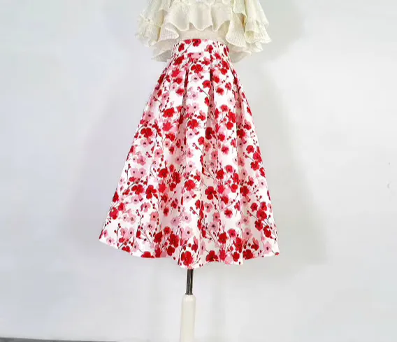 elegant Hepburn style floral tutu skirt