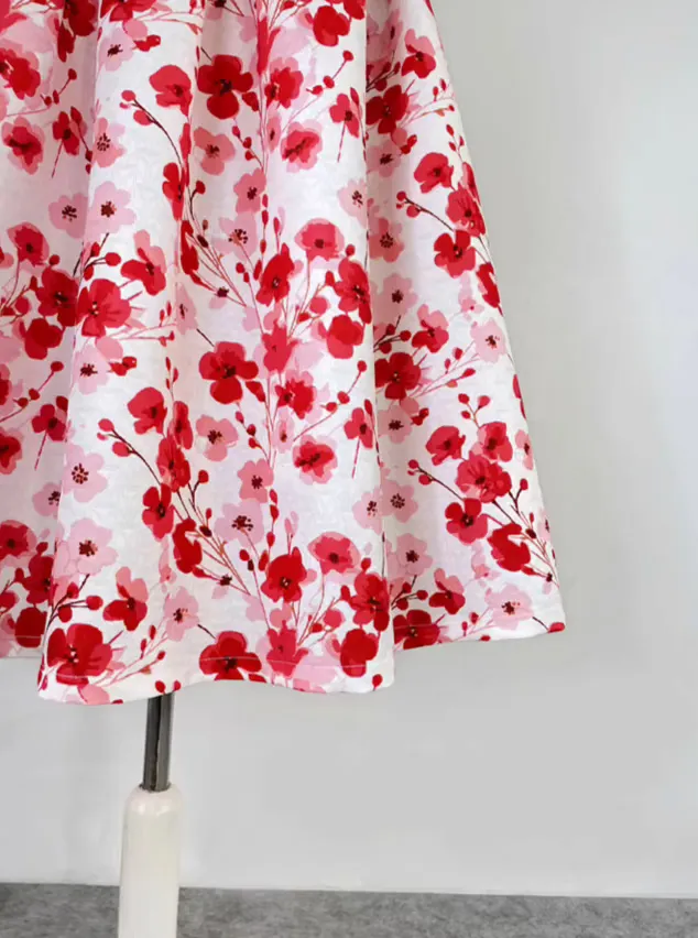 elegant Hepburn style floral tutu skirt