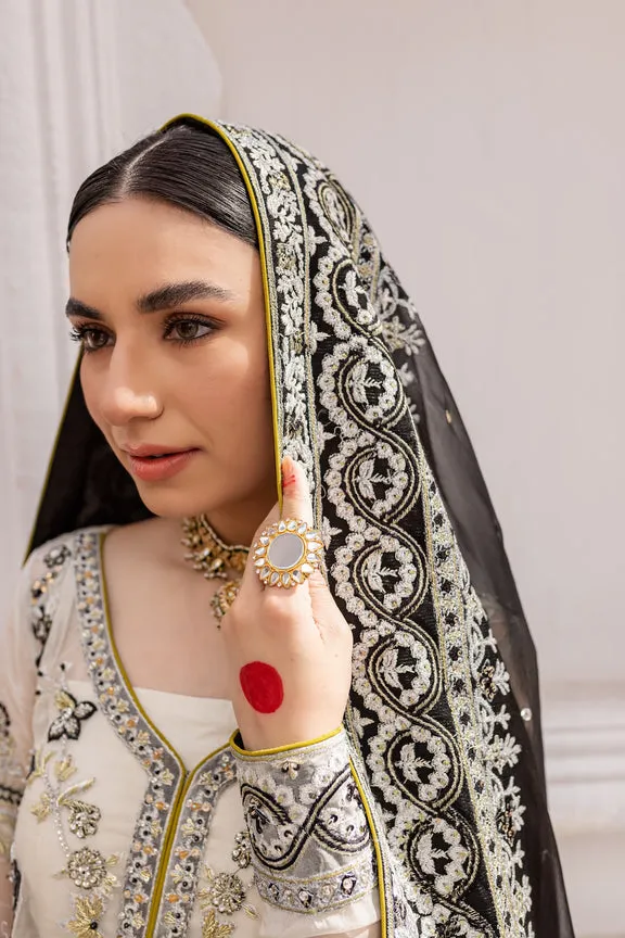 Elegant Pakistani White Dress in Sharara Kameez Style