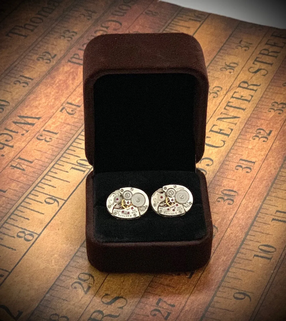 Elgin - Steampunk - Cufflinks - Cuff Links -Repurposed - Up cycled