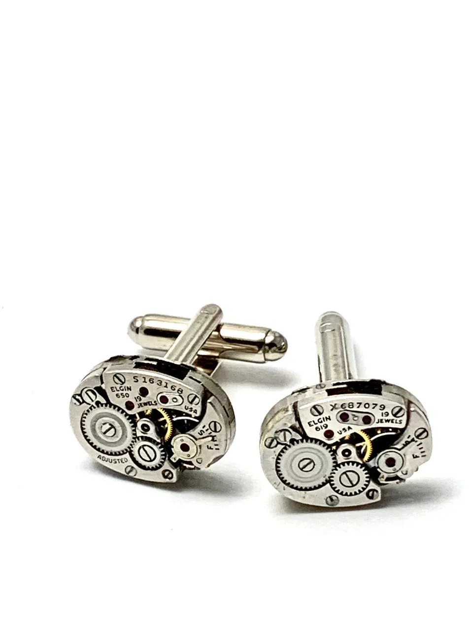 Elgin - Steampunk - Cufflinks - Cuff Links -Repurposed - Up cycled