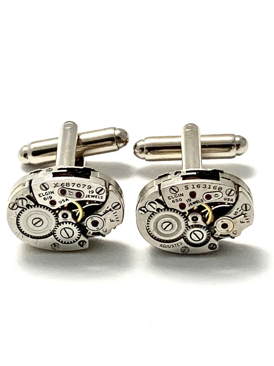 Elgin - Steampunk - Cufflinks - Cuff Links -Repurposed - Up cycled