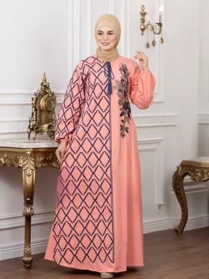 Embroidered cotton abaya