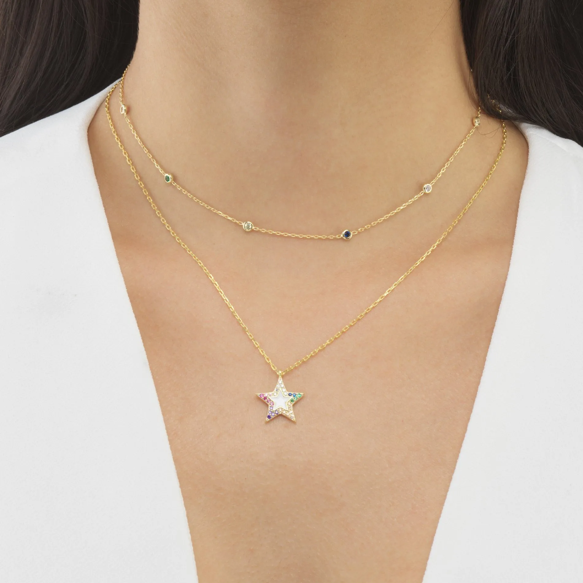 Enamel Star Necklace