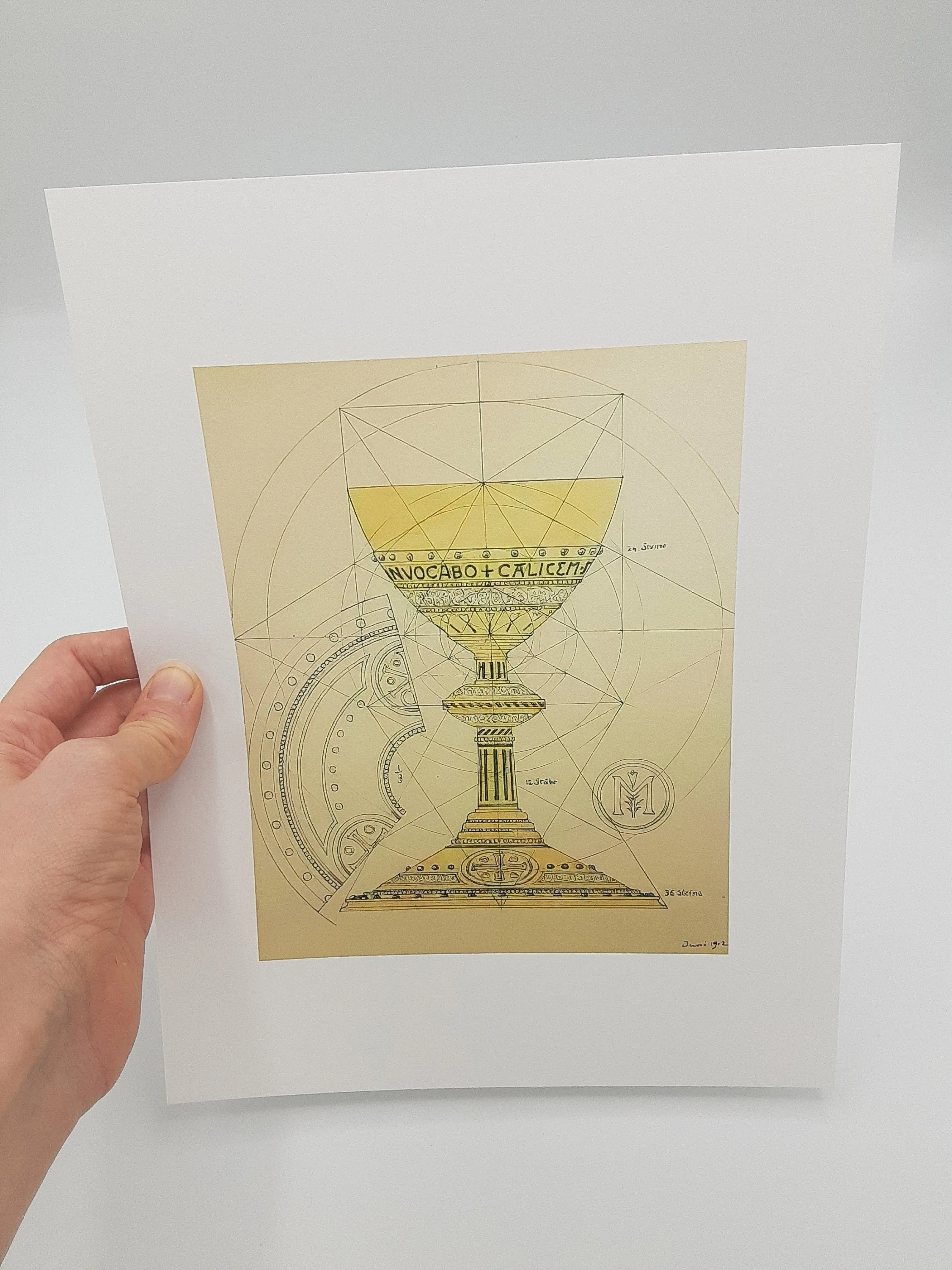 Eucharistic Chalice – from a Benedictine Abbey's design – Catholic Art Print – Catholic Gift – Gift for Priest – Archival Quality