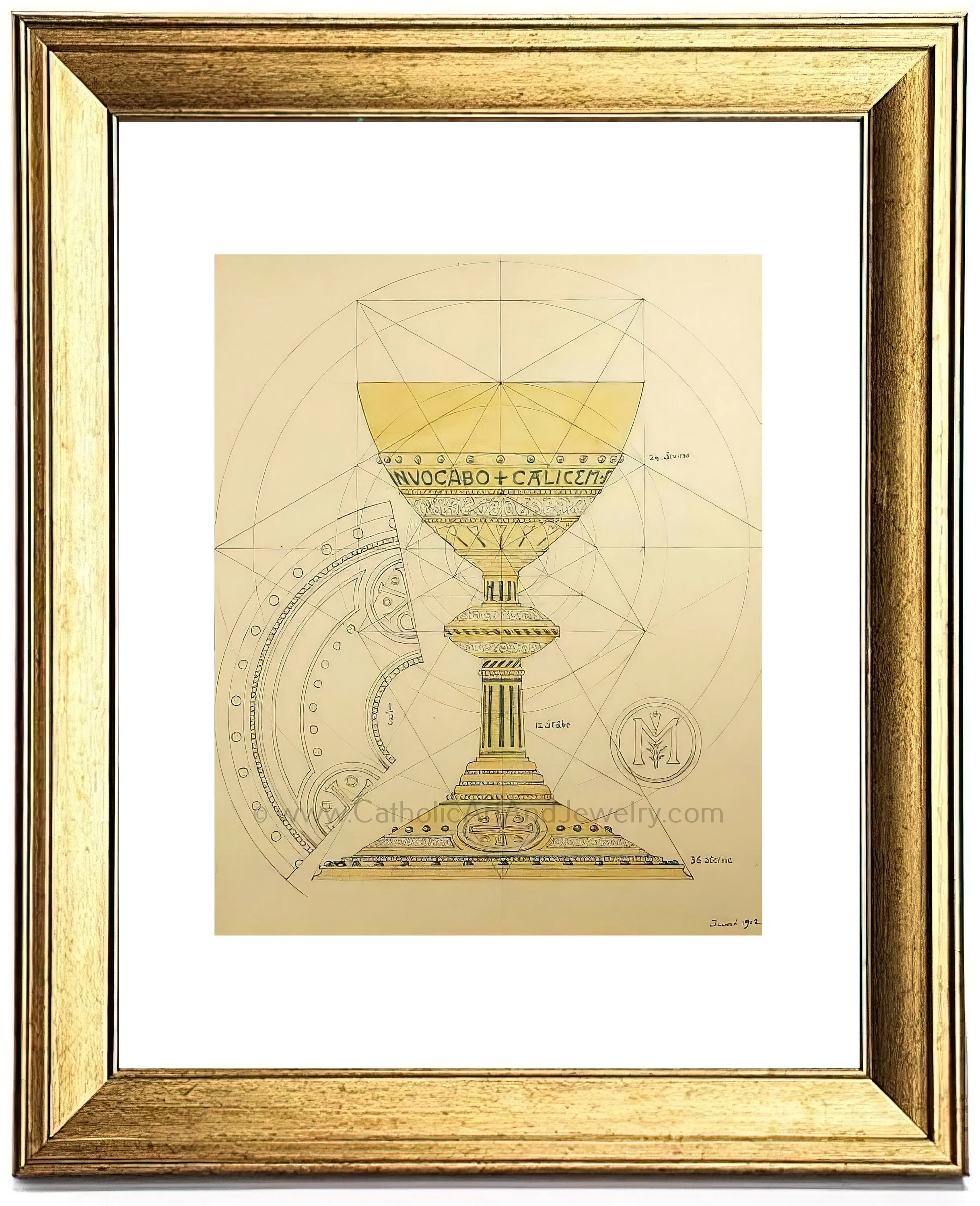 Eucharistic Chalice – from a Benedictine Abbey's design – Catholic Art Print – Catholic Gift – Gift for Priest – Archival Quality