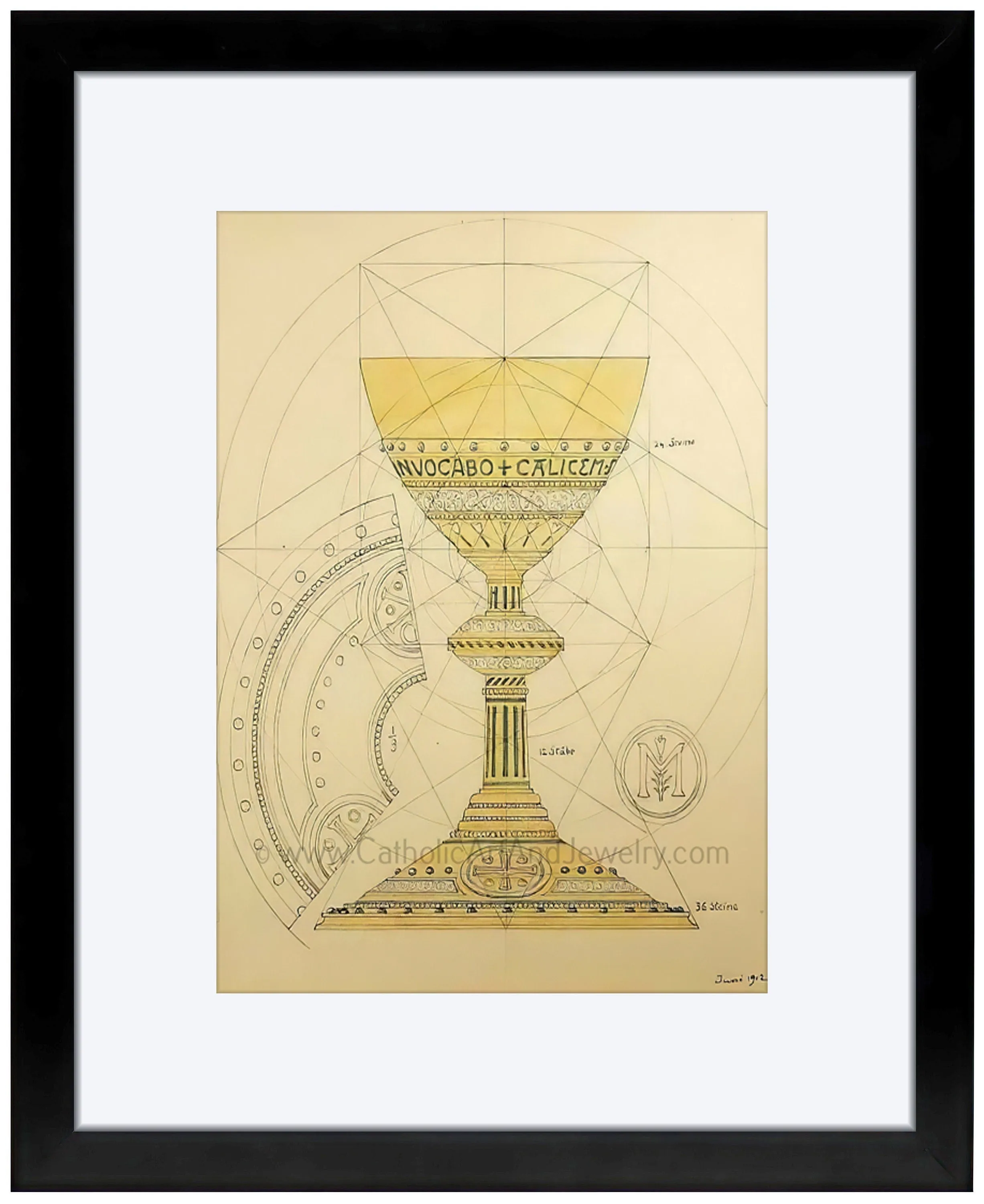 Eucharistic Chalice – from a Benedictine Abbey's design – Catholic Art Print – Catholic Gift – Gift for Priest – Archival Quality